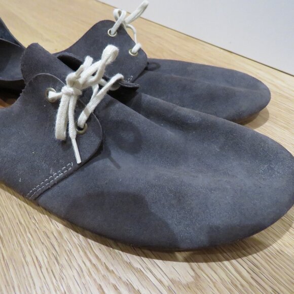 ZUZII FOOTWEAR Oxford Lace Up Barefoot Minimalist Shoes Carbon Dark Gray Suede - Picture 4 of 13